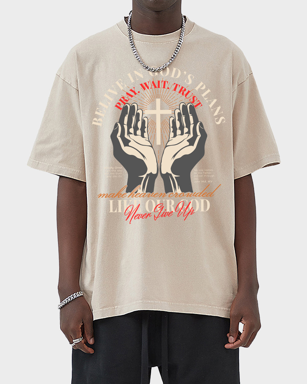 Belive in God's Plans Acid Wash Tshirt - Godlygrind
