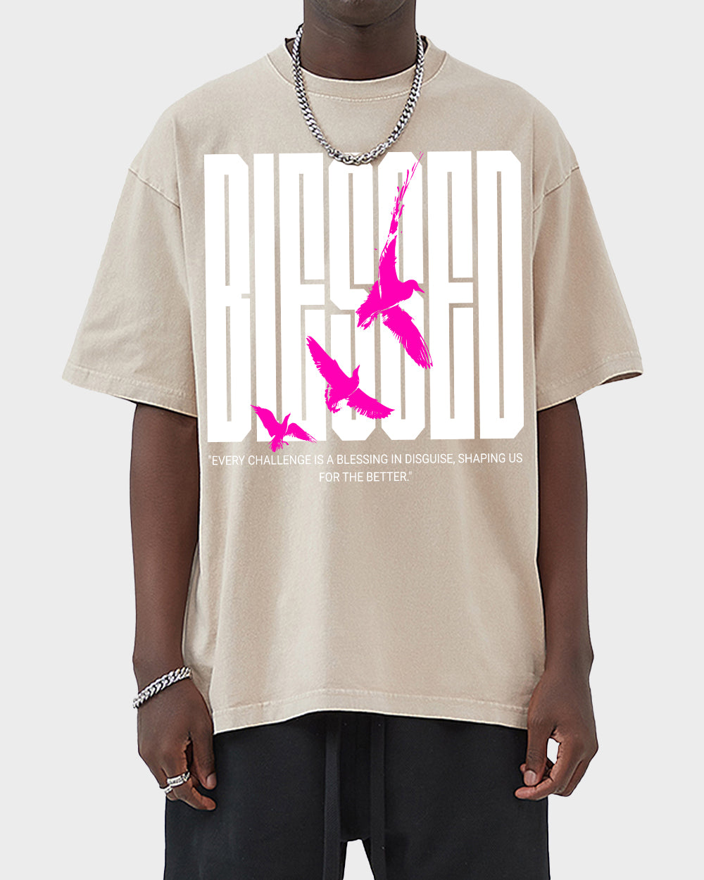 Every challenge is a blessing in disguise, shaping us for the better Acid Wash Tshirt - Godlygrind