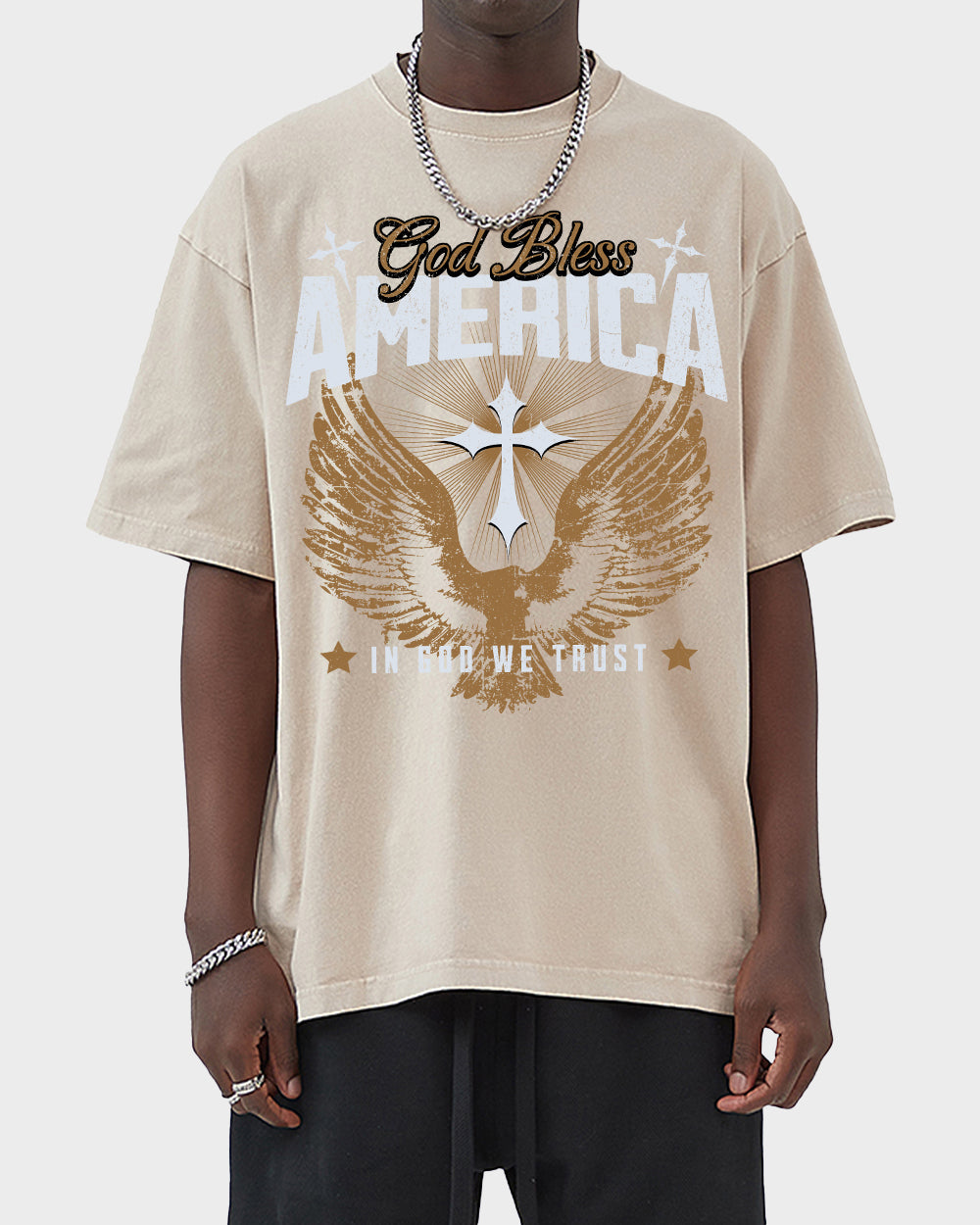 God Bless America Acid Wash Tshirt - Godlygrind
