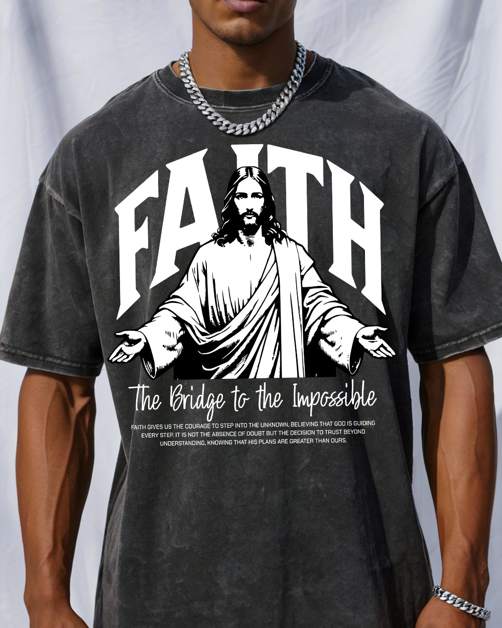 FAITH The Bridge to the Impossible Acid Wash Tshirt - Godlygrind