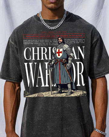 Christian Warrior Acid Wash Tshirt - Godlygrind