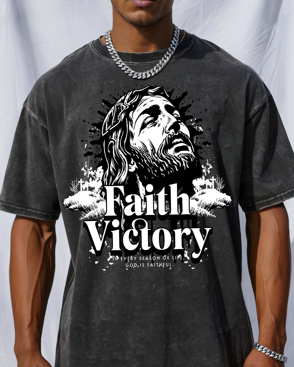 God is faithful through every season of life Acid Wash Tshirt - Godlygrind