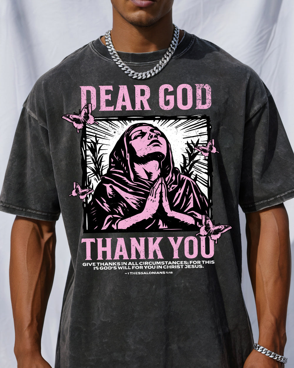 Give thanks in all circumstances 1 Thessalonians 518 NIV Acid Wash Tshirt - Godlygrind
