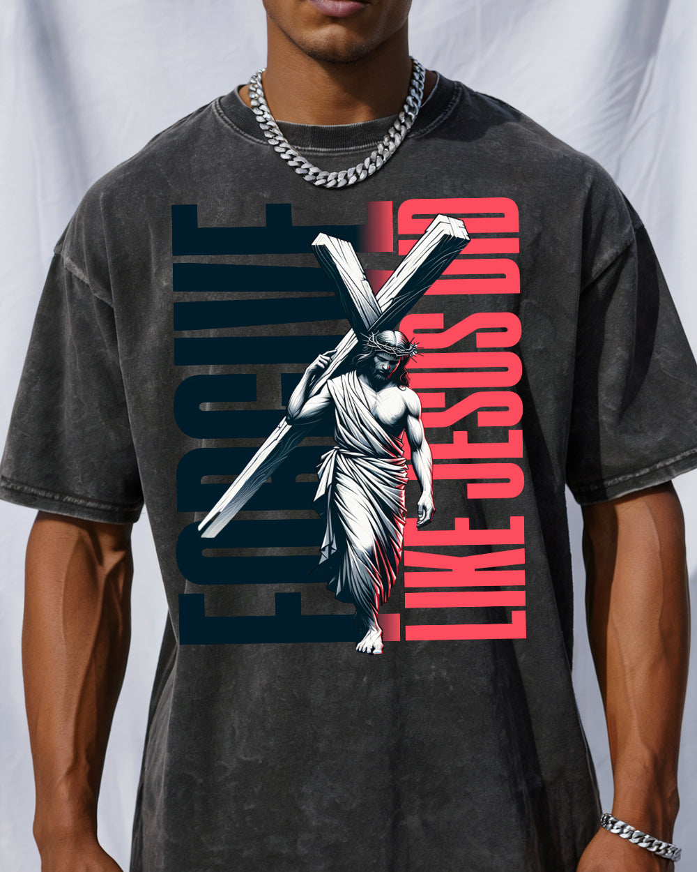 Forgive Like Jesus Did Acid Wash Tshirt - Godlygrind