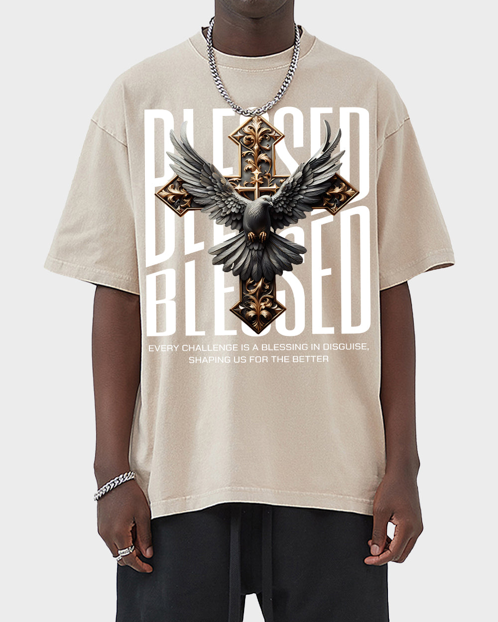 Every challenge is a blessing in disguise Acid Wash Tshirt - Godlygrind