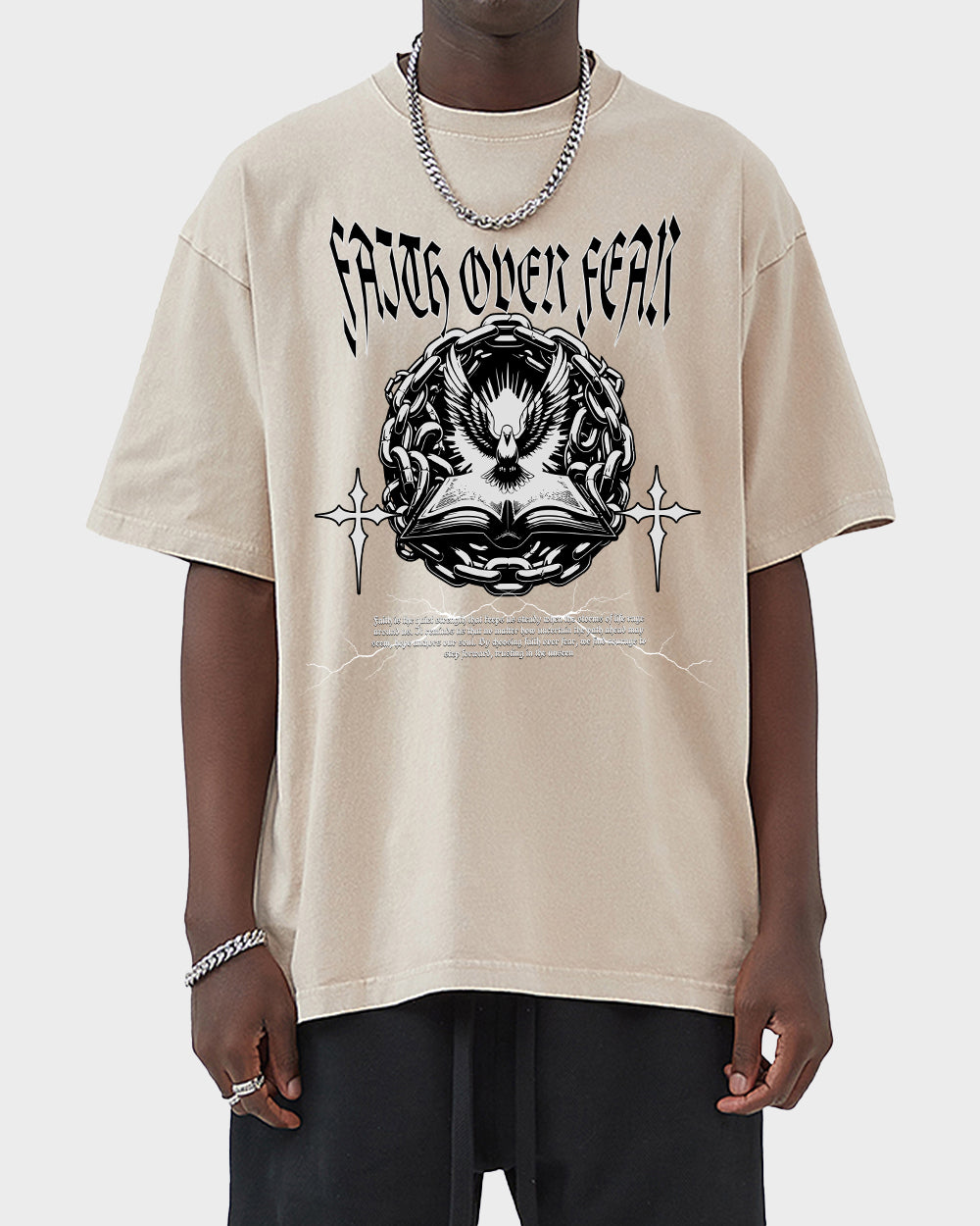 Faith Over Fear 4 Acid Wash Tshirt - Godlygrind