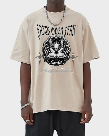 Faith Over Fear 4 Acid Wash Tshirt - Godlygrind