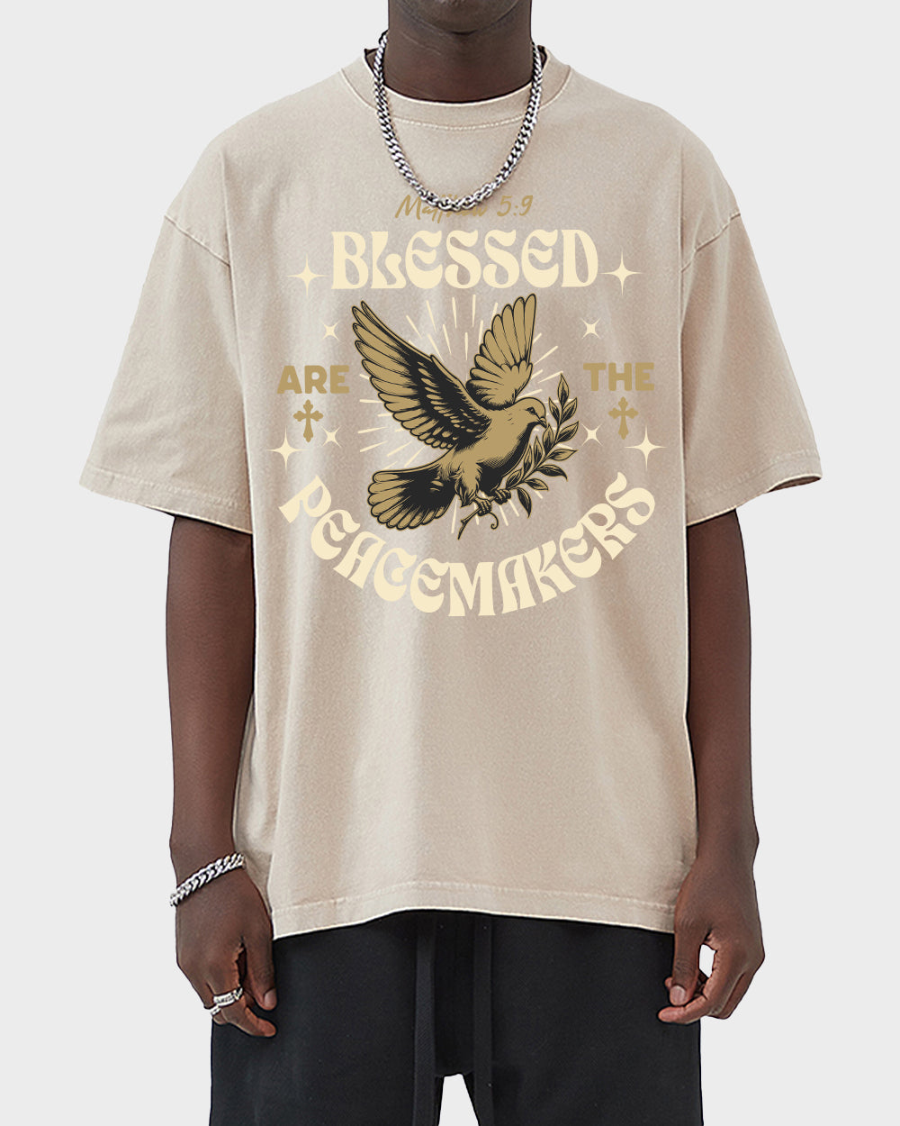 Blessed Are The Peacemakers Acid Wash Tshirt - Godlygrind