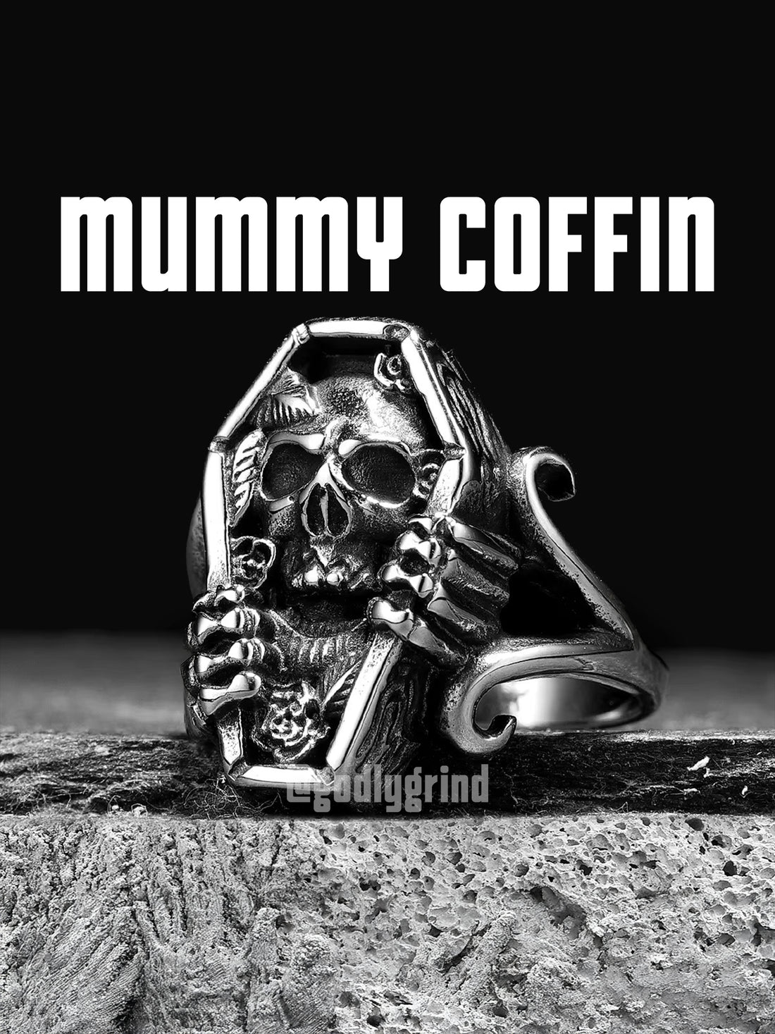 Mummy Skull Coffin Rings