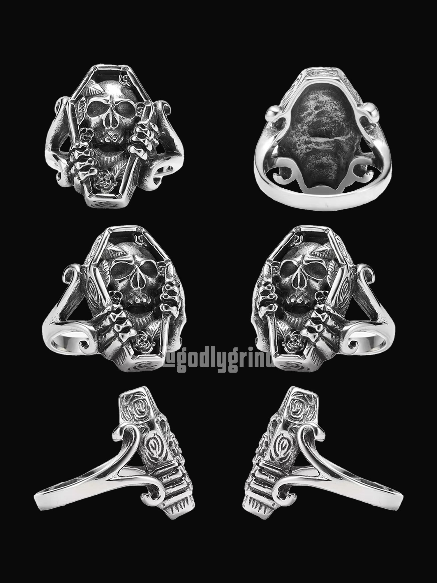 Mummy Skull Coffin Rings