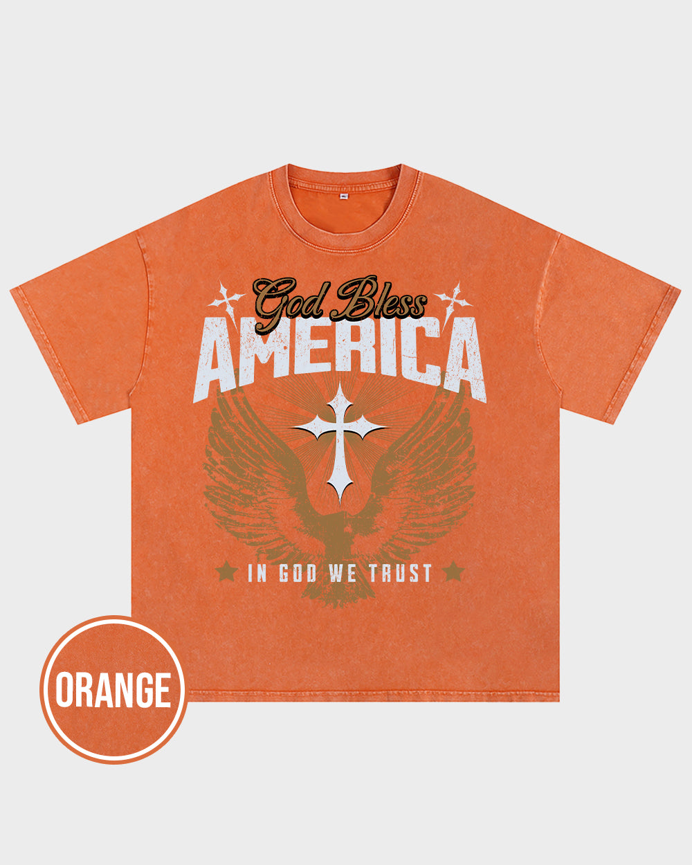 God Bless America Acid Wash Tshirt - Godlygrind