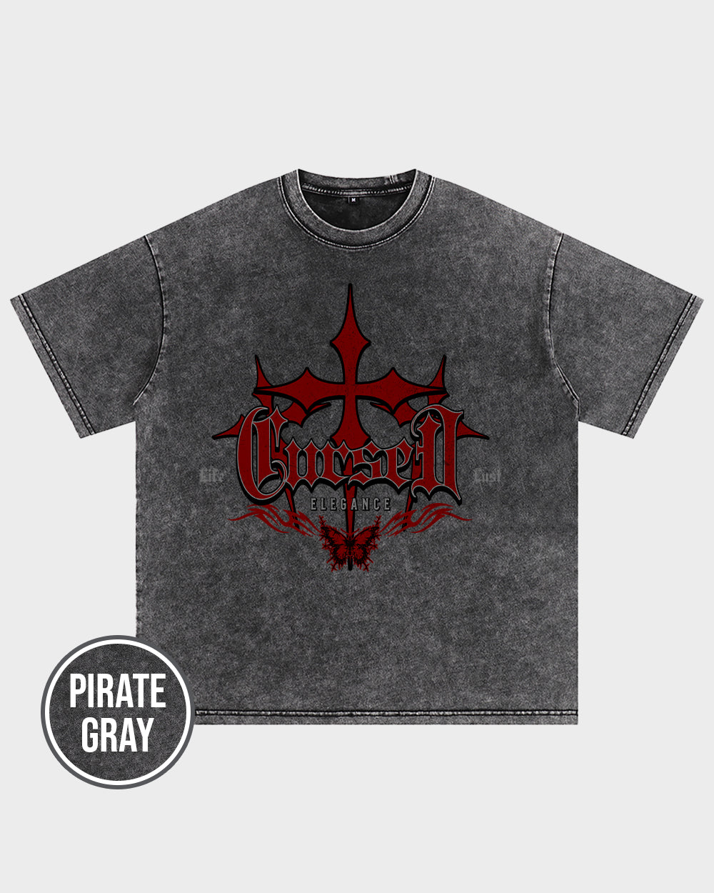 Cursed Elegance Acid Wash Tshirt - Godlygrind