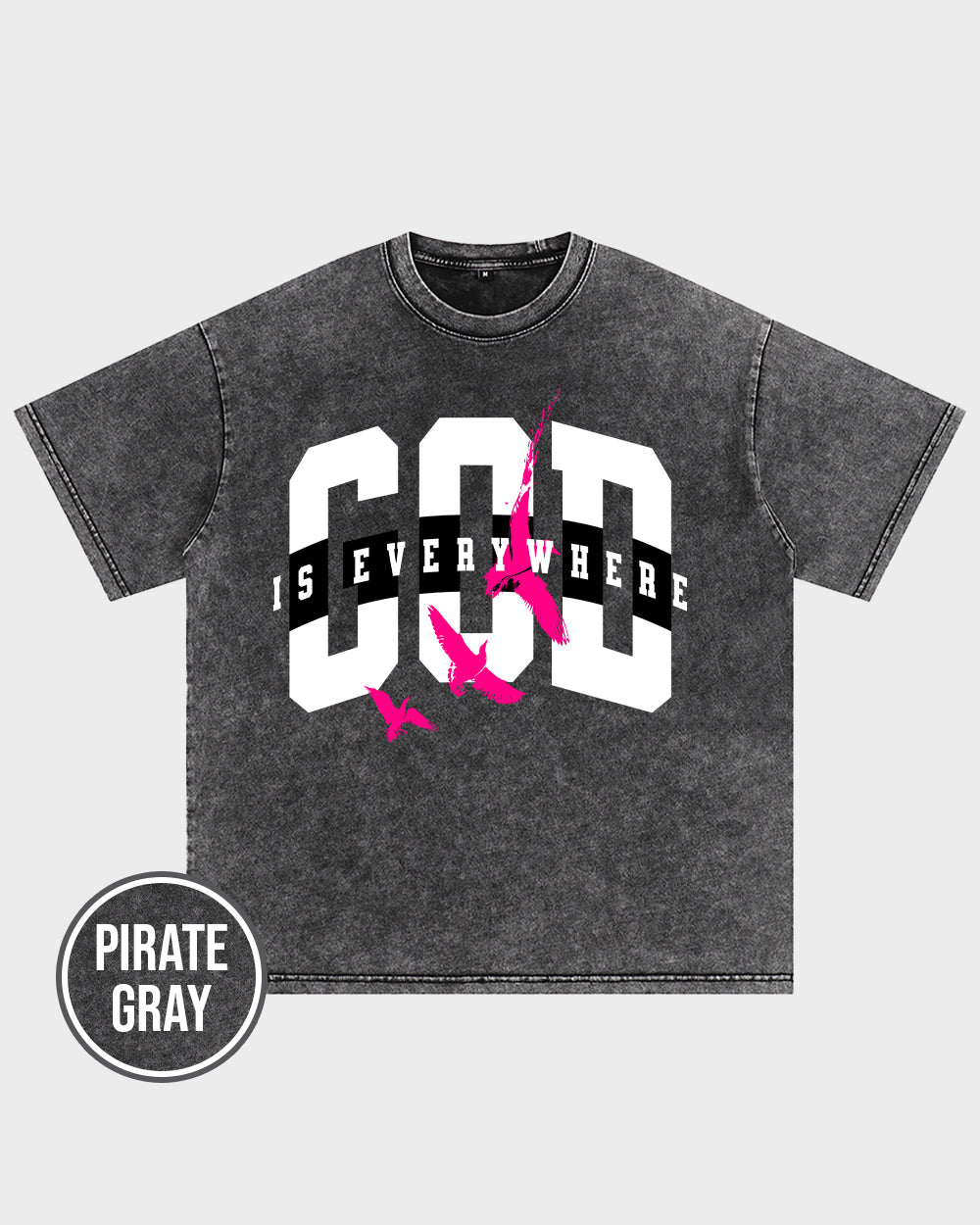 God Is Everywhere Acid Wash Tshirt - Godlygrind