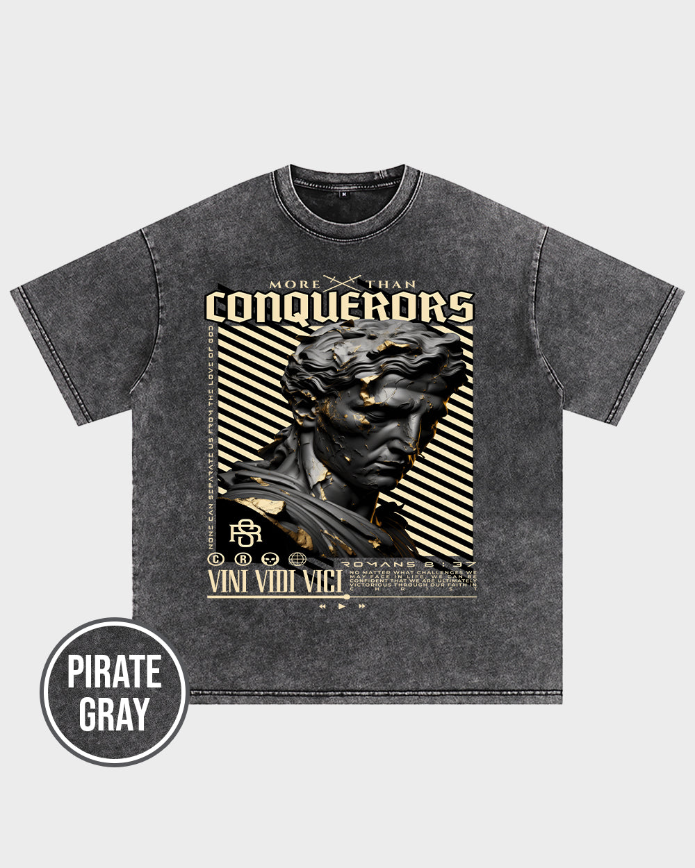 Conquerors Acid Wash Tshirt - Godlygrind