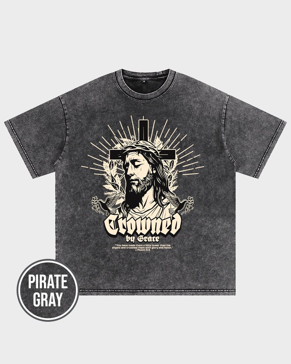 Crowned by Grace Acid Wash Tshirt - Godlygrind