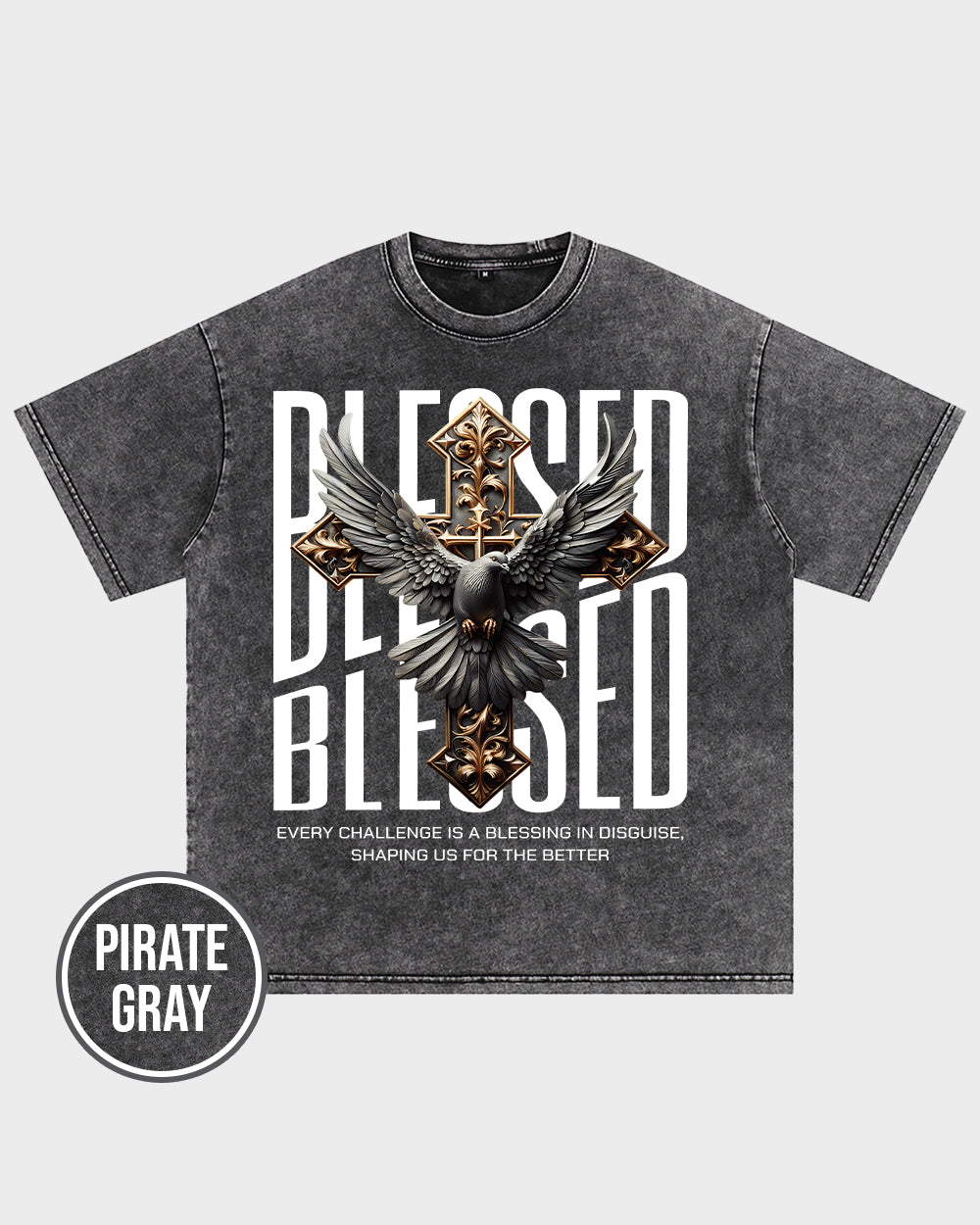 Every challenge is a blessing in disguise Acid Wash Tshirt - Godlygrind