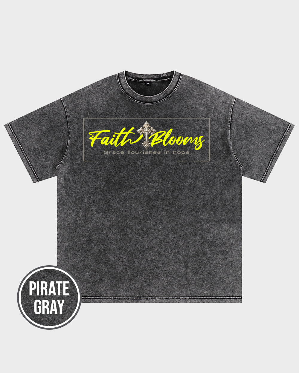Faith Blooms Acid Wash Tshirt - Godlygrind