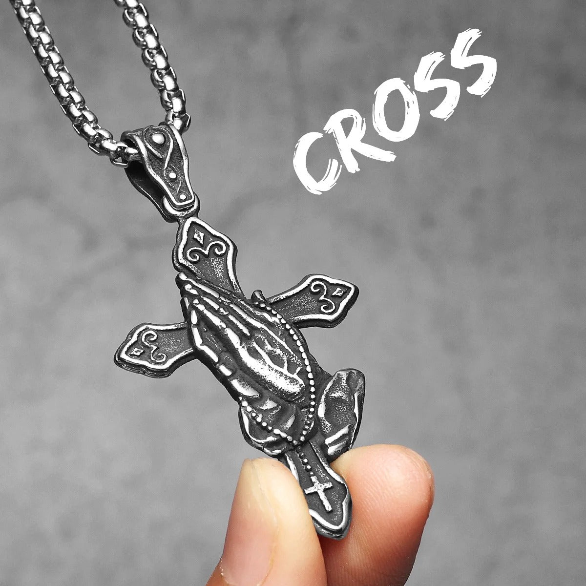 Prayer Cross Amulets Stainless Steel Necklaces