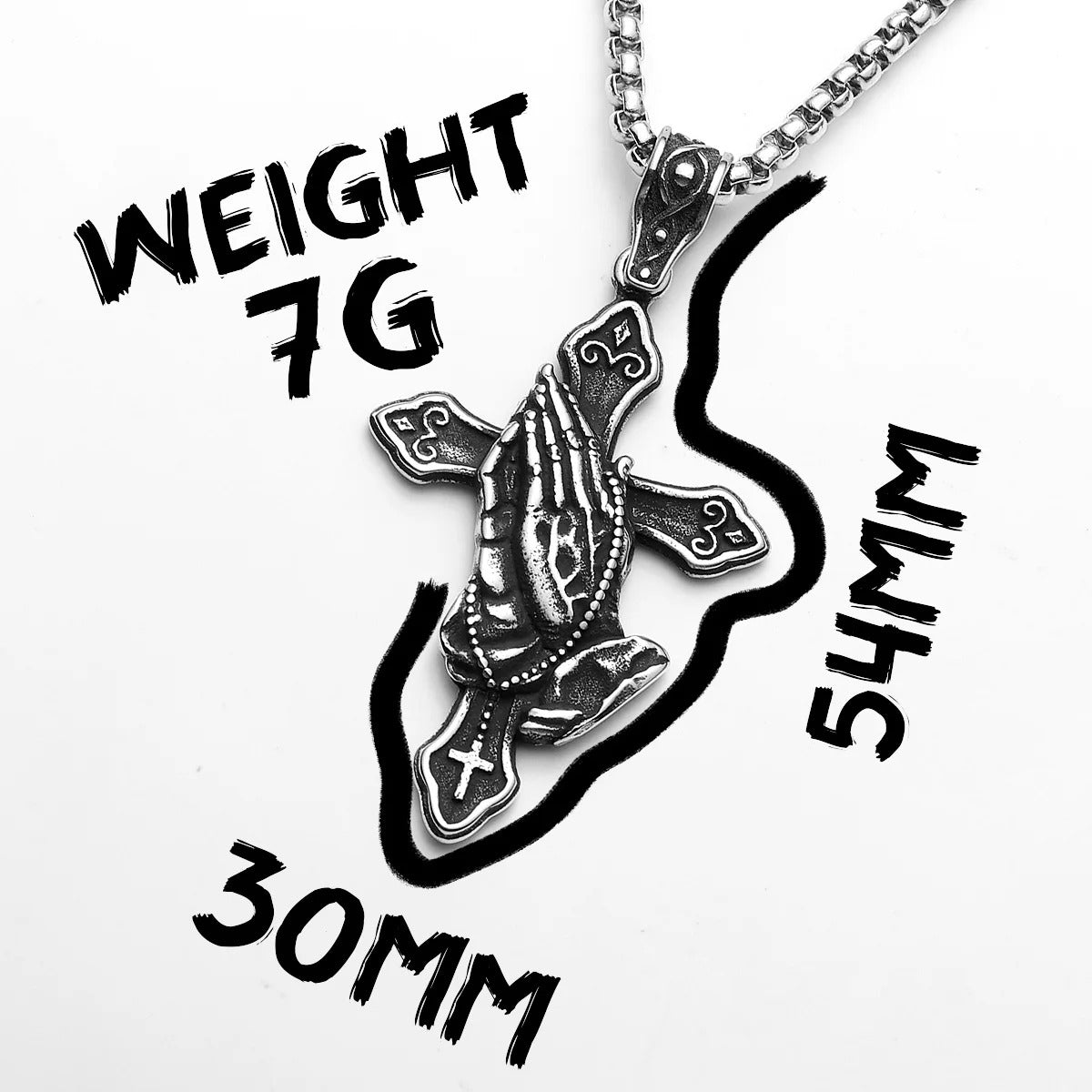 Prayer Cross Amulets Stainless Steel Necklaces