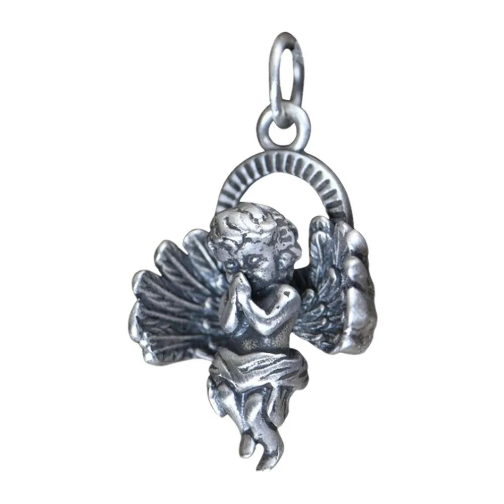 Praying Angel Pendant – Vintage Silver Style Necklace Charm