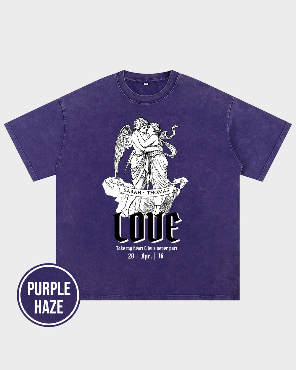 Cupid and Psyche The Lovers Wash Tshirt - Godlygrind