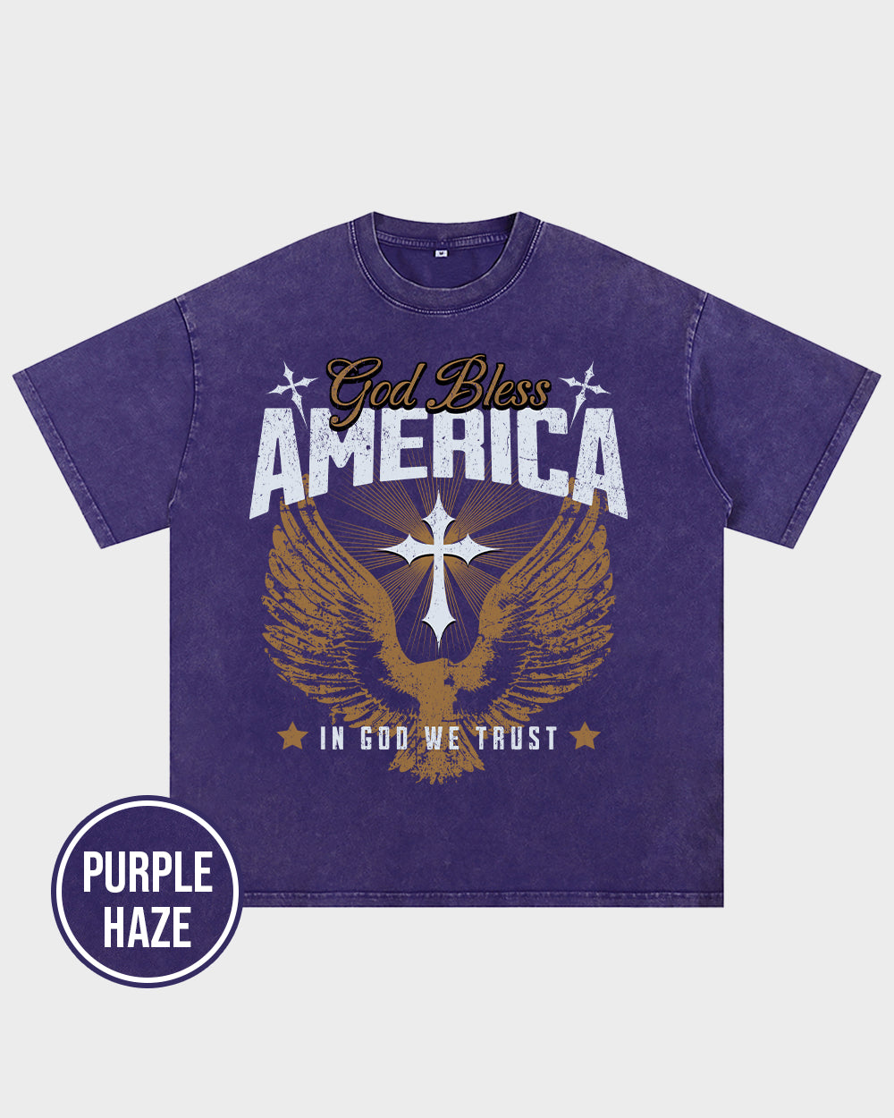 God Bless America Acid Wash Tshirt - Godlygrind