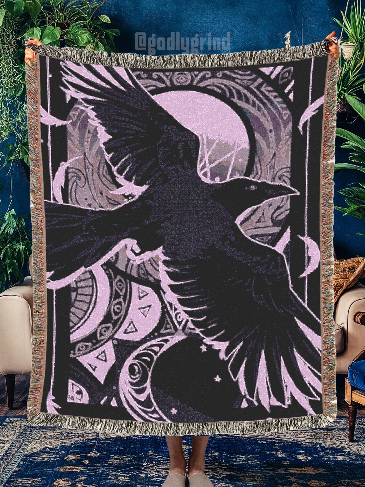 Raven Woven Blanket