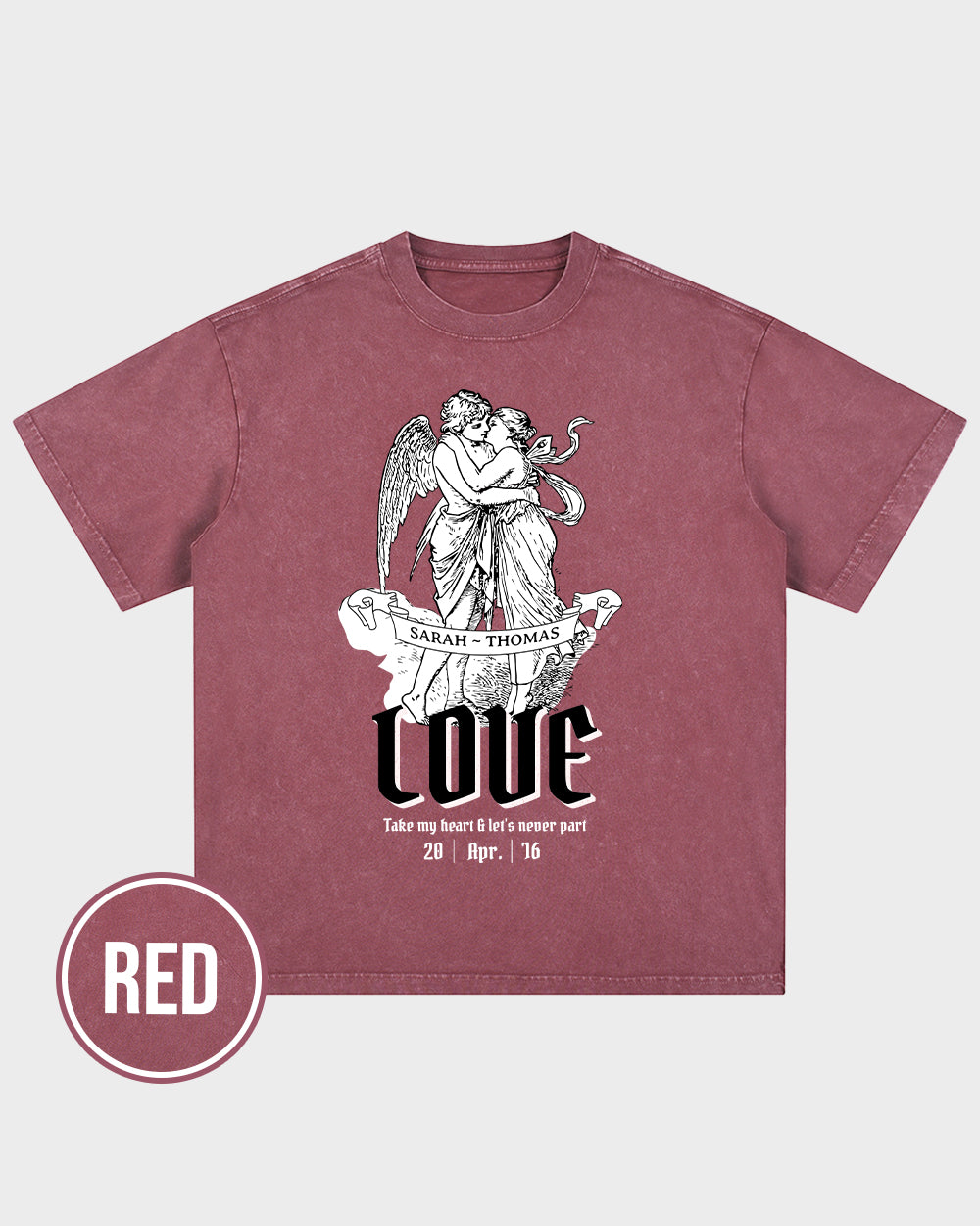 Cupid and Psyche The Lovers Wash Tshirt - Godlygrind