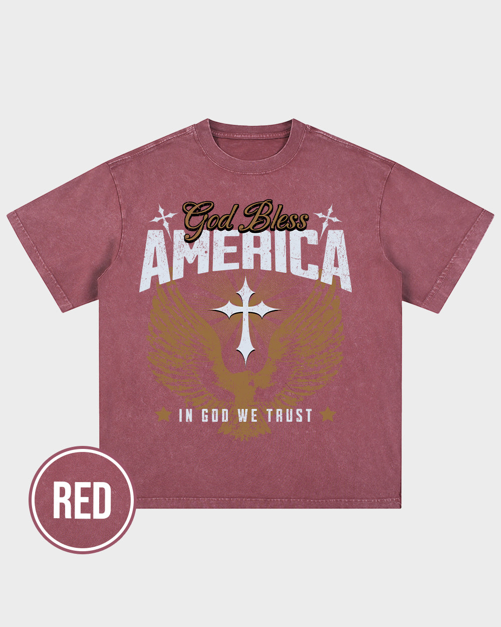 God Bless America Acid Wash Tshirt - Godlygrind