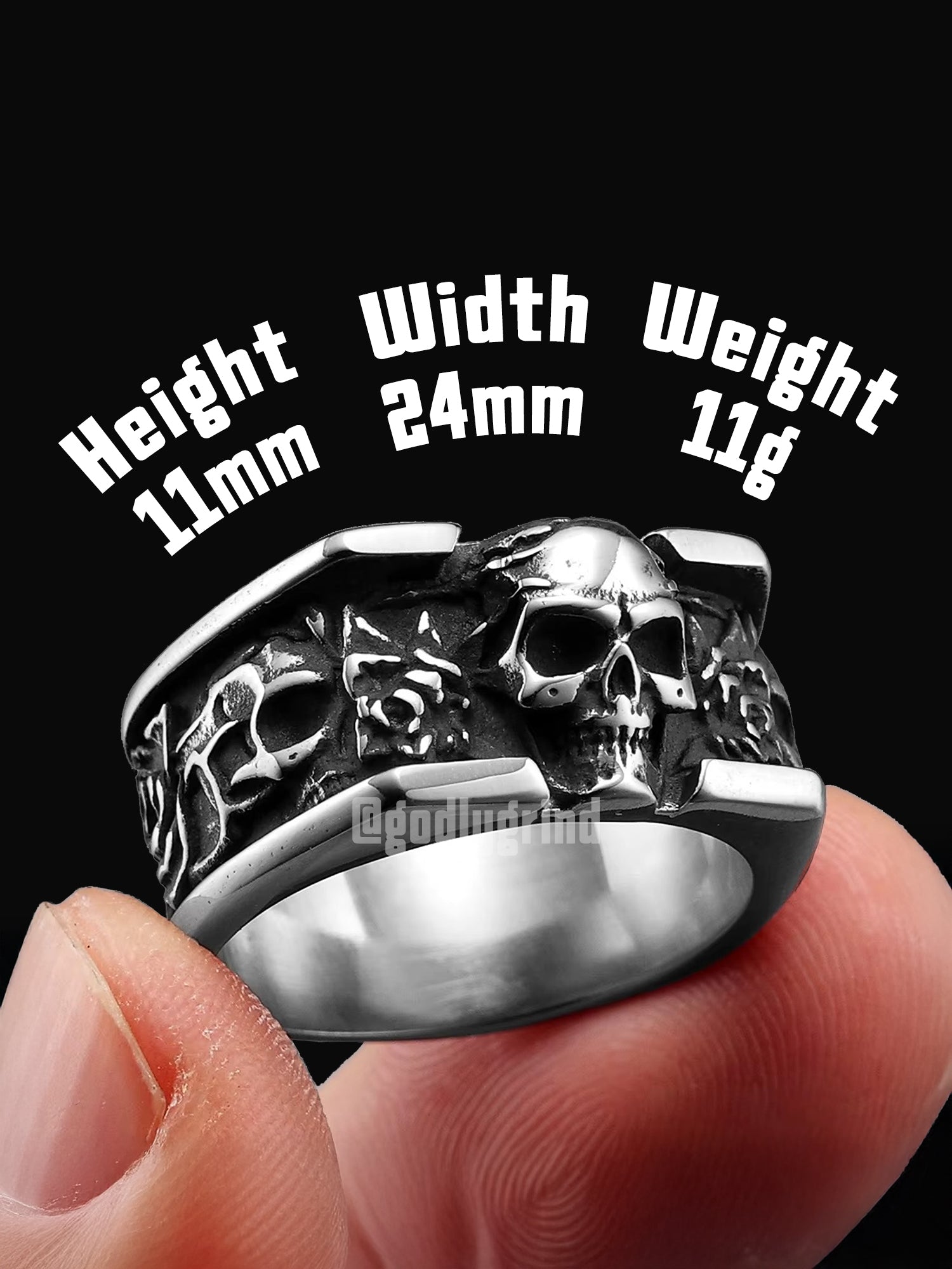 Rose Skull Stainless Steel Rings