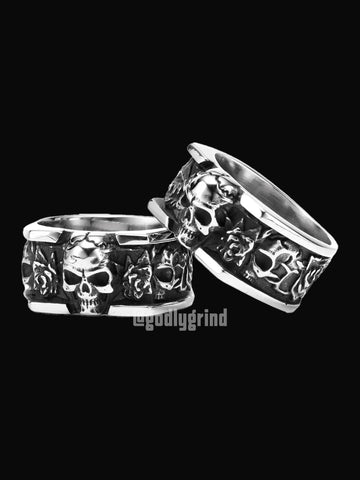 Rose Skull Stainless Steel Rings