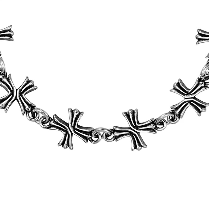 Saints Cross Bracelet – Gothic Steel Chain