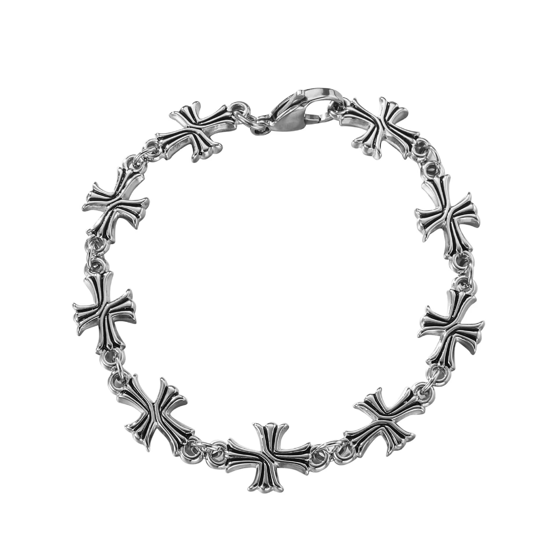 Saints Cross Bracelet – Gothic Steel Chain