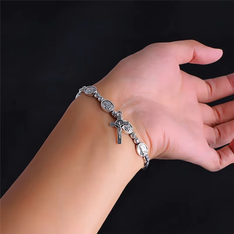 Sanctus Rosary Cross Bracelet