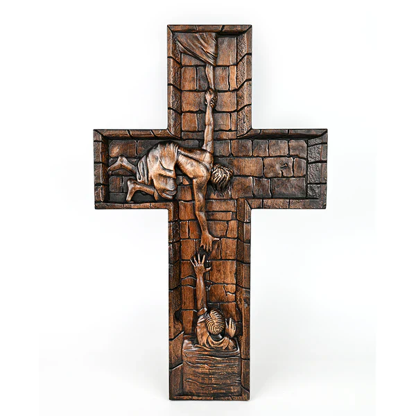 Savior Jesus Cross Godly Grind Christian Carved