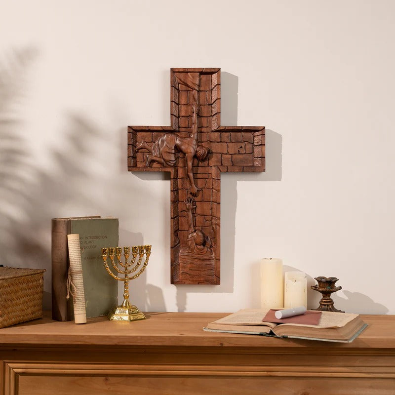 Savior Jesus Cross Godly Grind Christian Carved