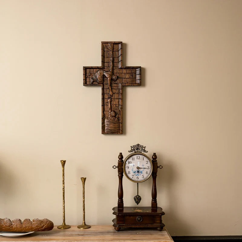Savior Jesus Cross Godly Grind Christian Carved