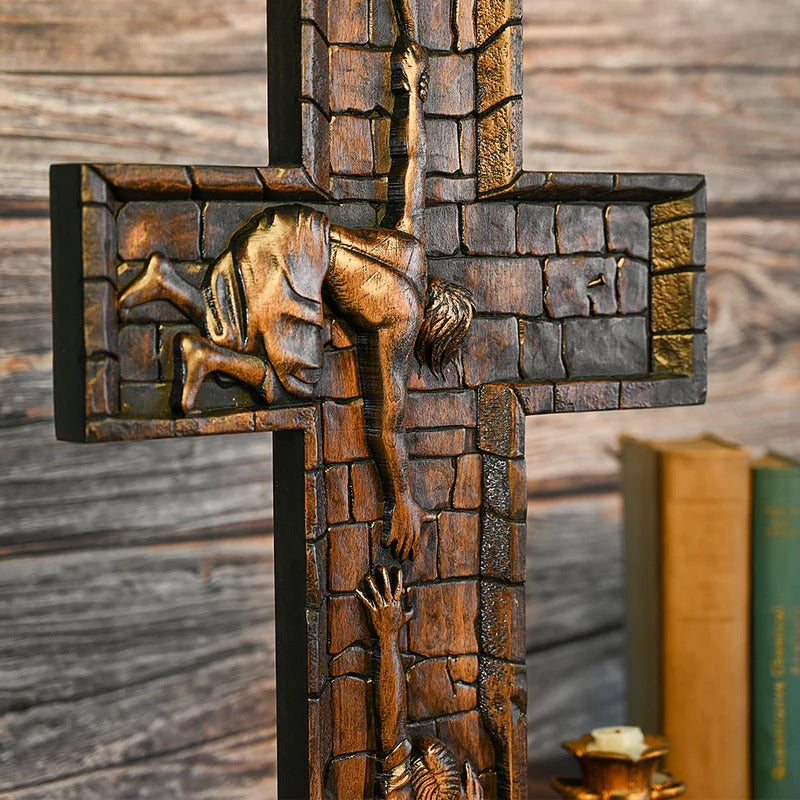 Savior Jesus Cross Godly Grind Christian Carved