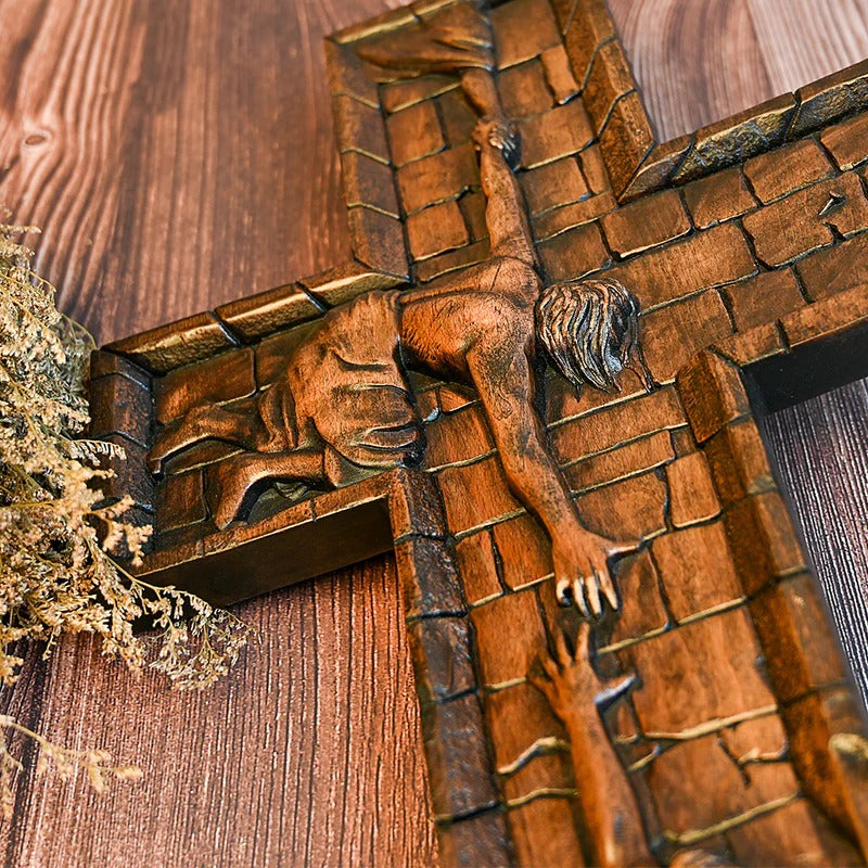 Savior Jesus Cross Godly Grind Christian Carved