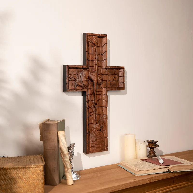 Savior Jesus Cross Godly Grind Christian Carved