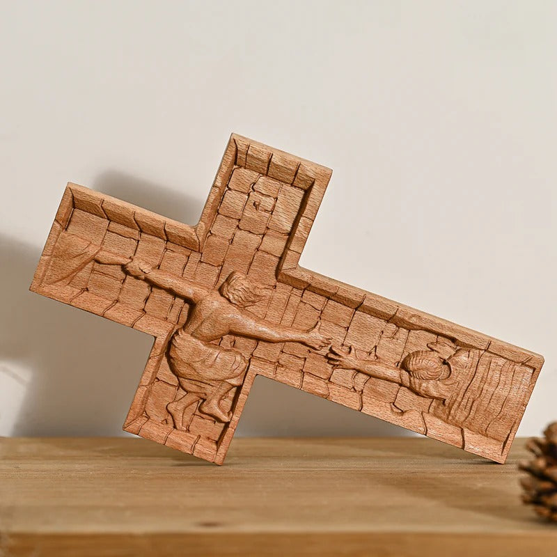 Savior Jesus Cross Godly Grind Christian Carved