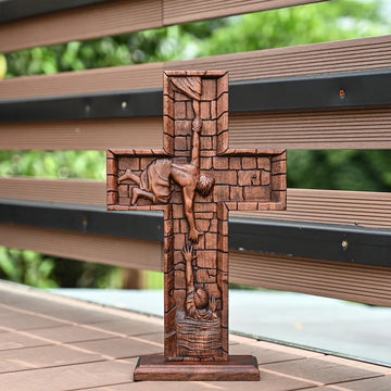 Savior Jesus Cross Godly Grind Christian Carved