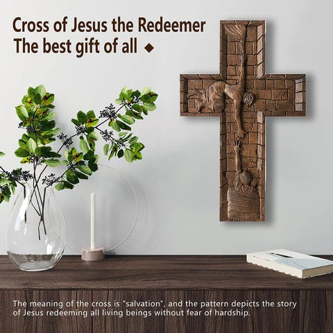 Savior Jesus Cross Godly Grind Christian Carved