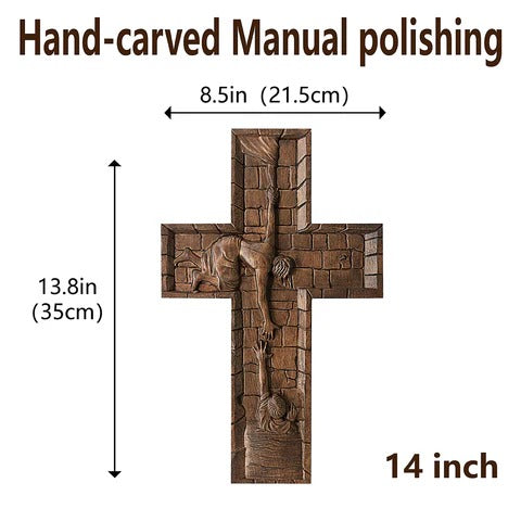 Savior Jesus Cross Godly Grind Christian Carved