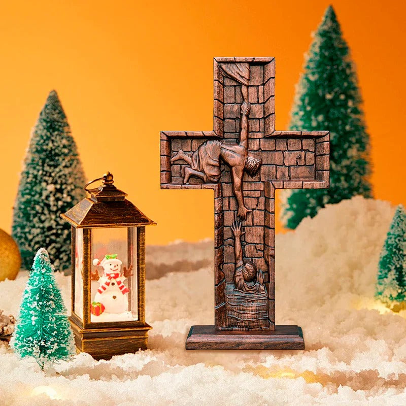 Savior Jesus Cross Godly Grind Christian Carved