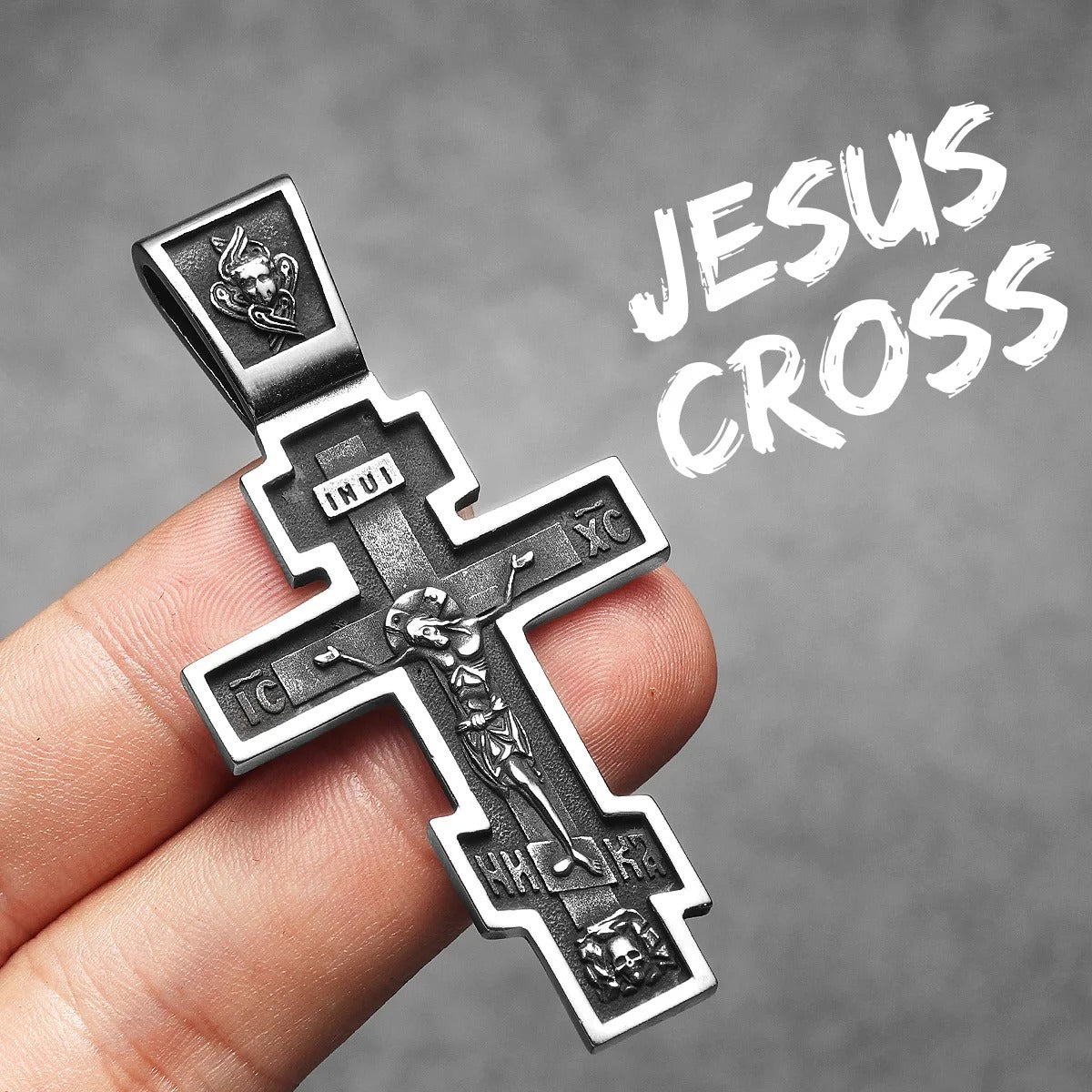 Simple Cross Jesus Amulets Stainless Steel Necklaces