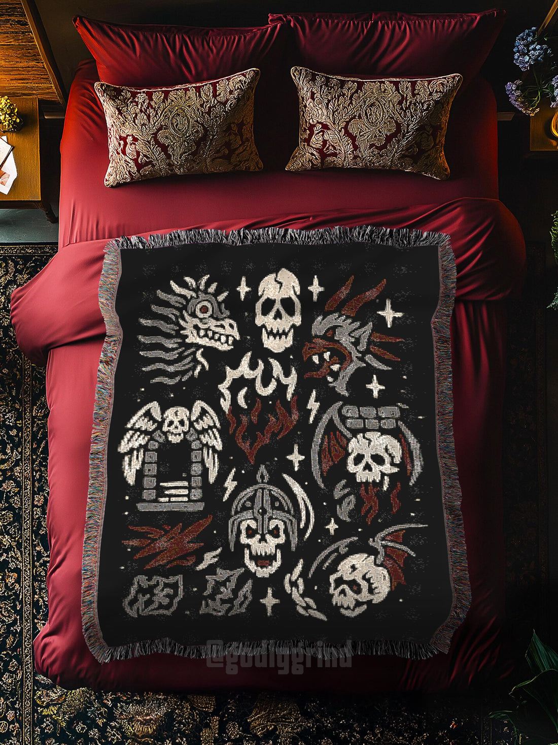Skullborn Saga Witchcraft Woven Blankets