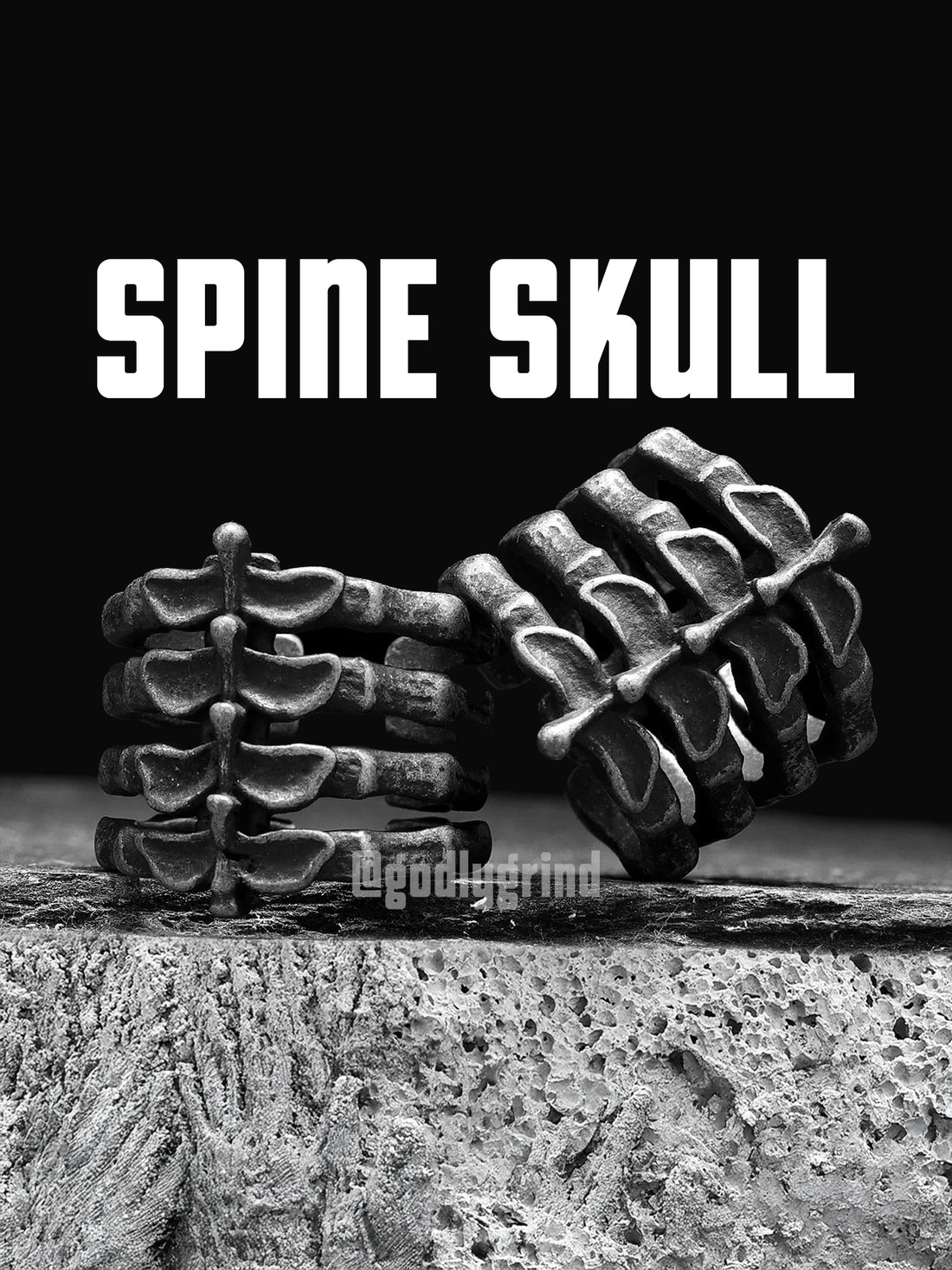 Spine Skull Ring