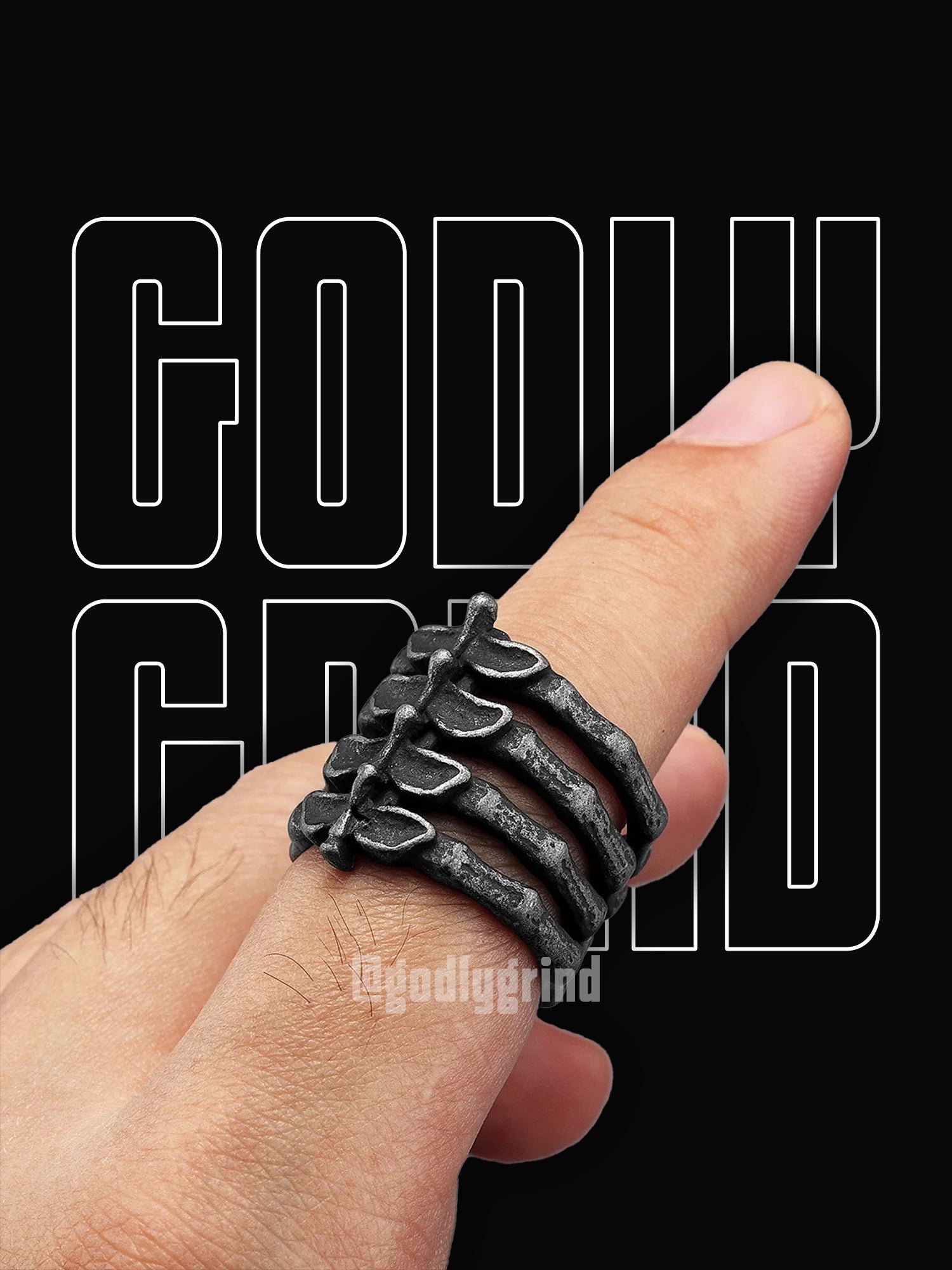 Spine Skull Ring