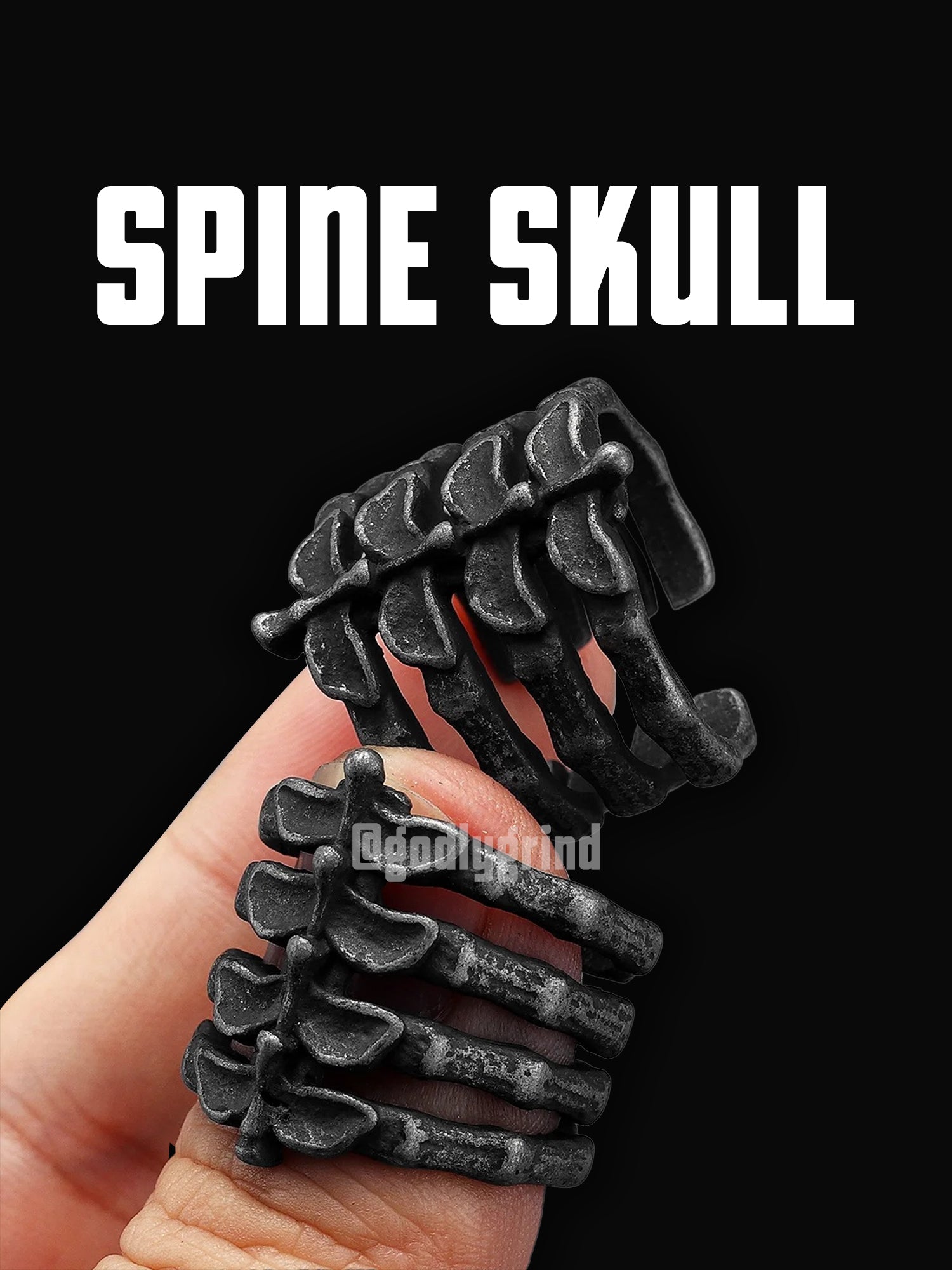 Spine Skull Ring